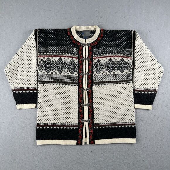 Squaw Valley Sweater Women’s Medium Multicolor Wool‎ Nordic Fair Isle Cardigan - Picture 1 of 16